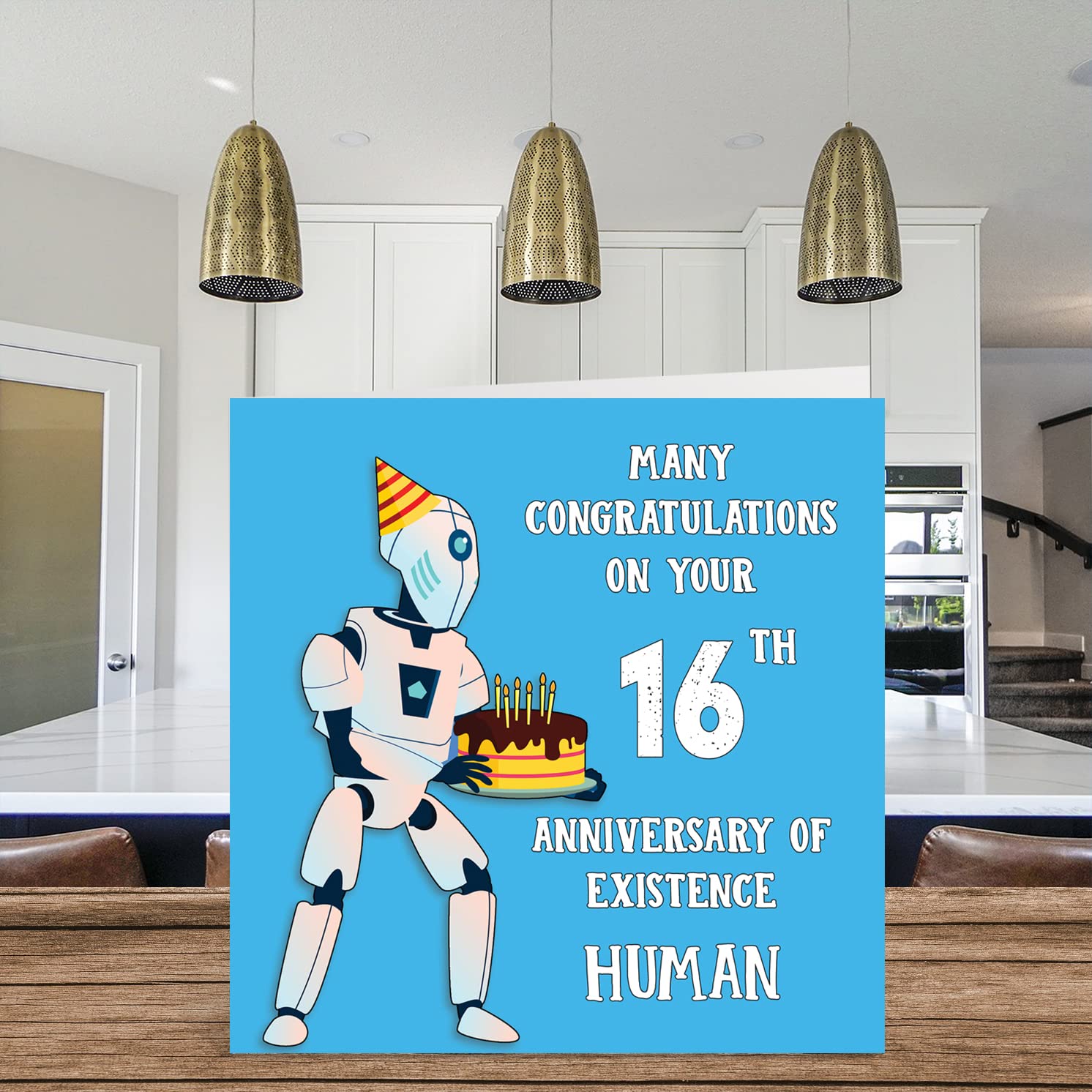 Amazon.co.jp: 楽しい16歳の誕生日カード 男の子/女の子向け ロボット